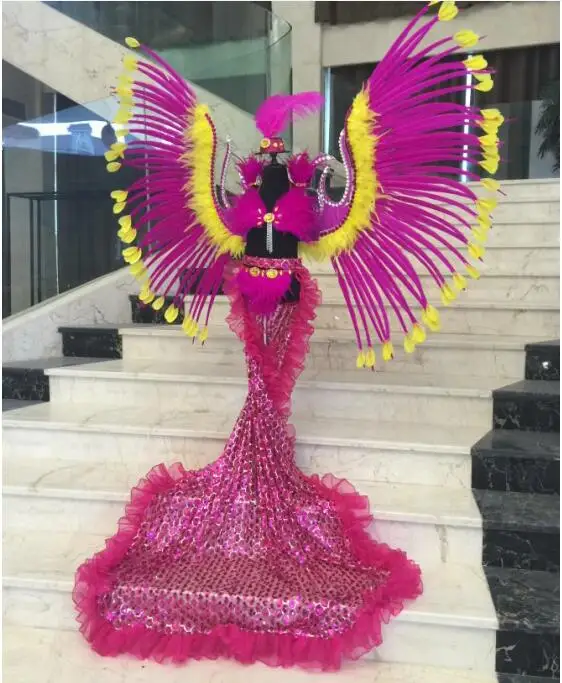 Halloween Children's Day Performance Secret Angel Feather Wings Show Creative Swimsuit