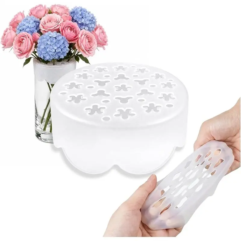 [A92P!】 Flexible Silicone Flower Arranging Grid 2 Pack, Reusable Vase Grid For Even Stem Placement