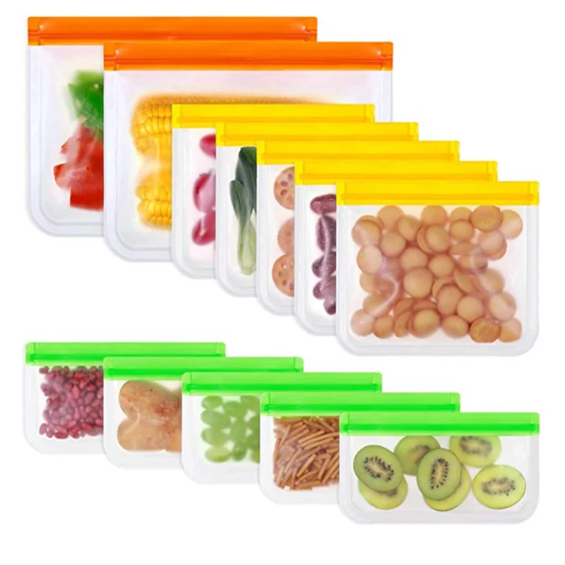 

1pcs Leakproof Food Storage Bag Reusable Silicone Food Bag Kitchen Fruit Vegetable Fresh-keeping Bag Sealed Freezer Bag