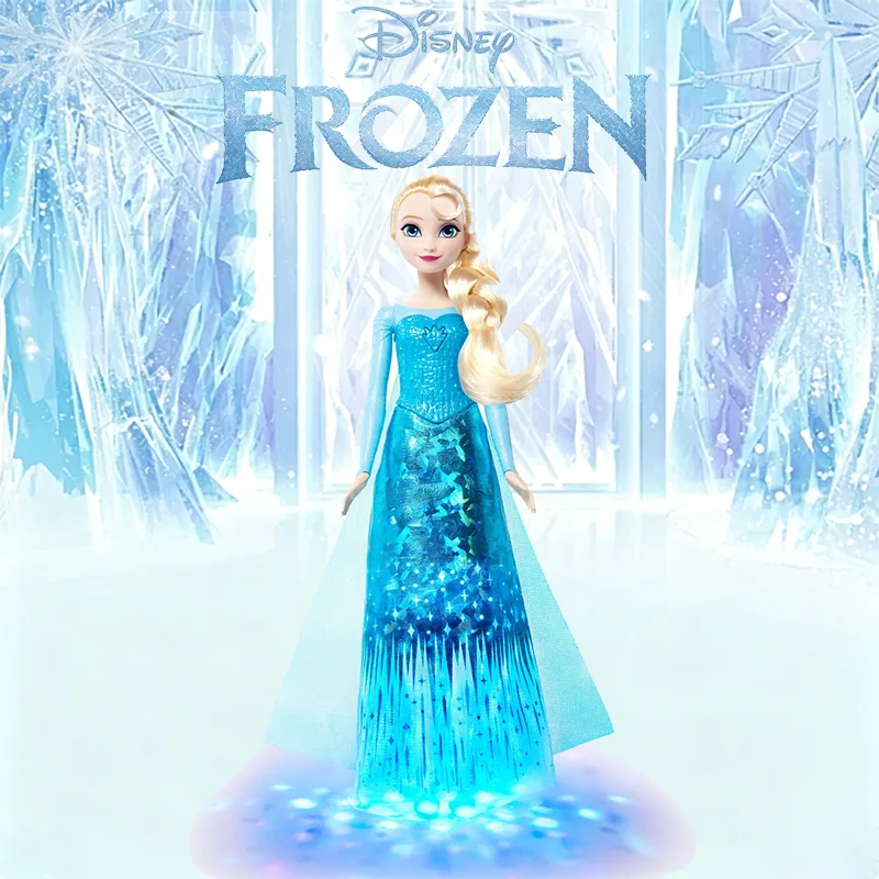 

Original Disney Frozen Light Up Elsa Doll Sings Let It Go Movie Inspired Glowing Magic Skirt Fashion Princess Doll Kid Toy HLW56