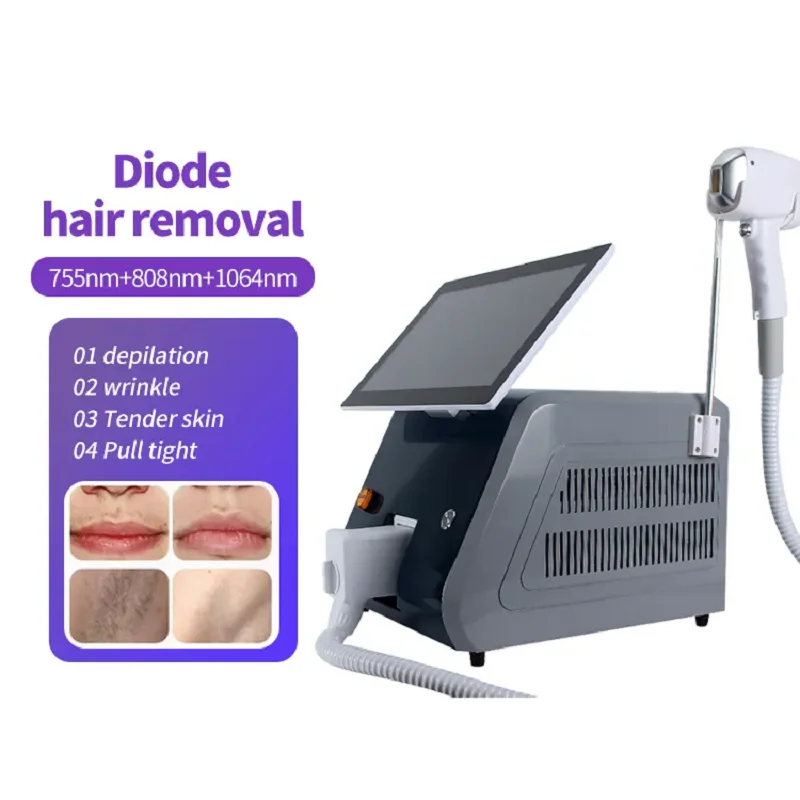 آلة إزالة الشعر بالليزر ديودو 808nm التجارية السعر المحمولة 2000 واط آلة إزالة الشعر بالليزر ديود الكهربائية للنساء والرجال