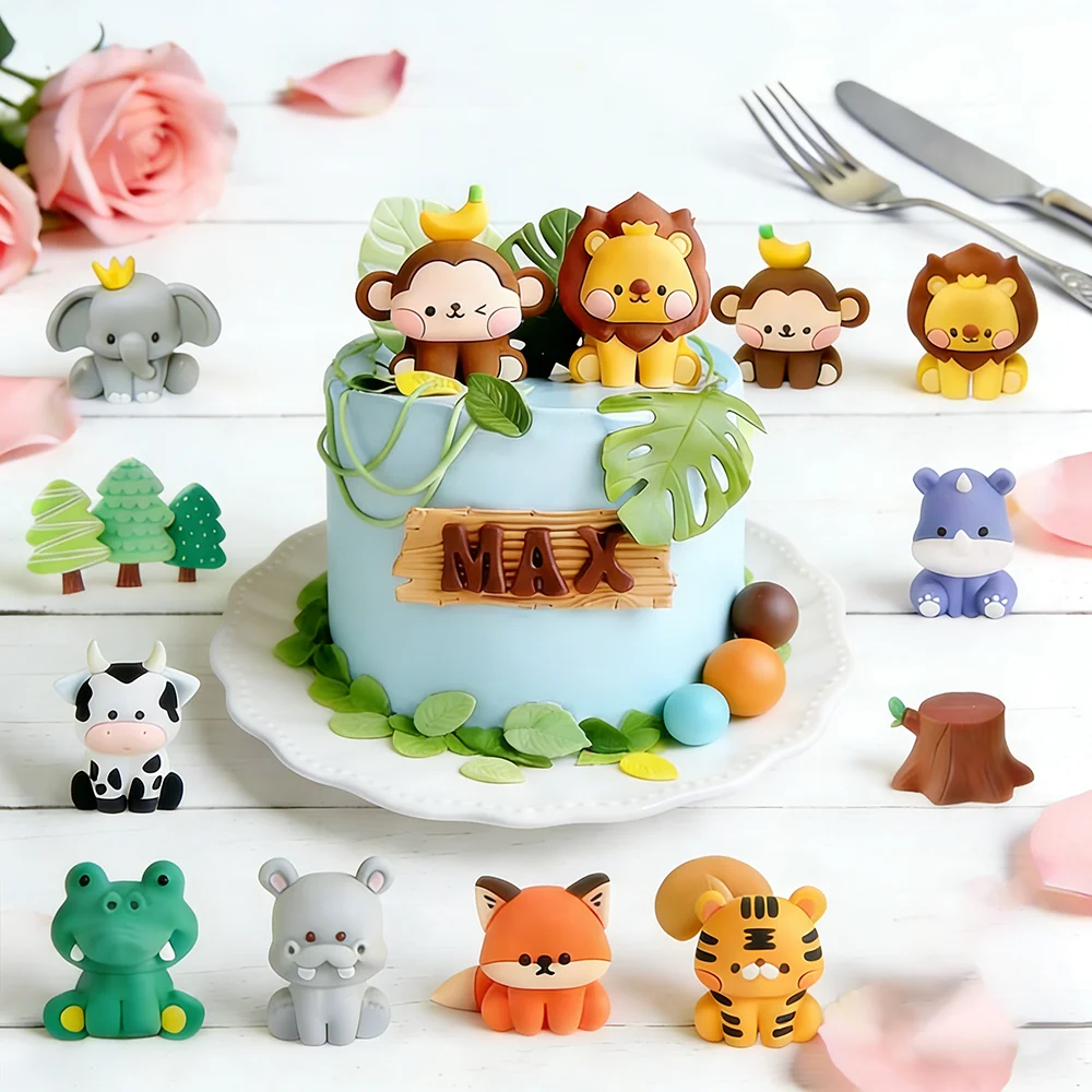 Zoo Jungle Animals Cake Decor  - Baby Nursery Jungle Theme ulasan dan harga