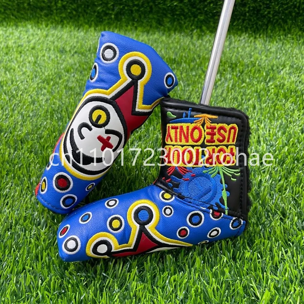 

Golf Headcover:Embroidered Jester Snowman Premium PU Leather L-Shaped Mallet Putter Cover
