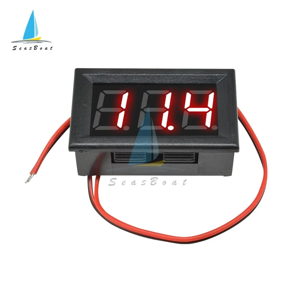 AC70-500V Digital Voltage Meter 0.56" LED Voltmeter Volt Instrument Tool 2 Wires Red Green Blue Display Voltage Tester 110V 220V