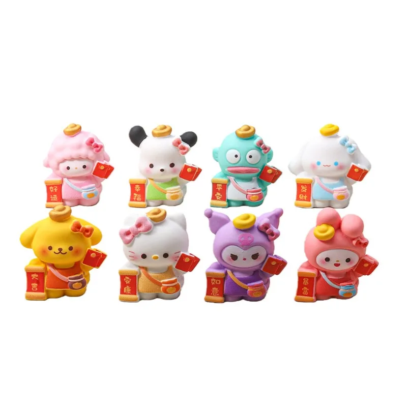 سانريو العصرية الراتنج الحرف الإبداعية سطح المكتب التماثيل الصغيرة صندوق أعمى مناسبة كهدية عيد الميلاد تزيين شخصيات دمية العمل