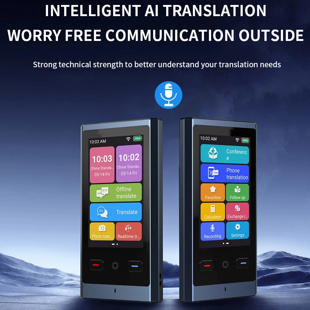 Z9 Smart Voice Translator Portable Translator Accurate Translation Device with Real Time Language 3.0 Inches Touch Screen Device