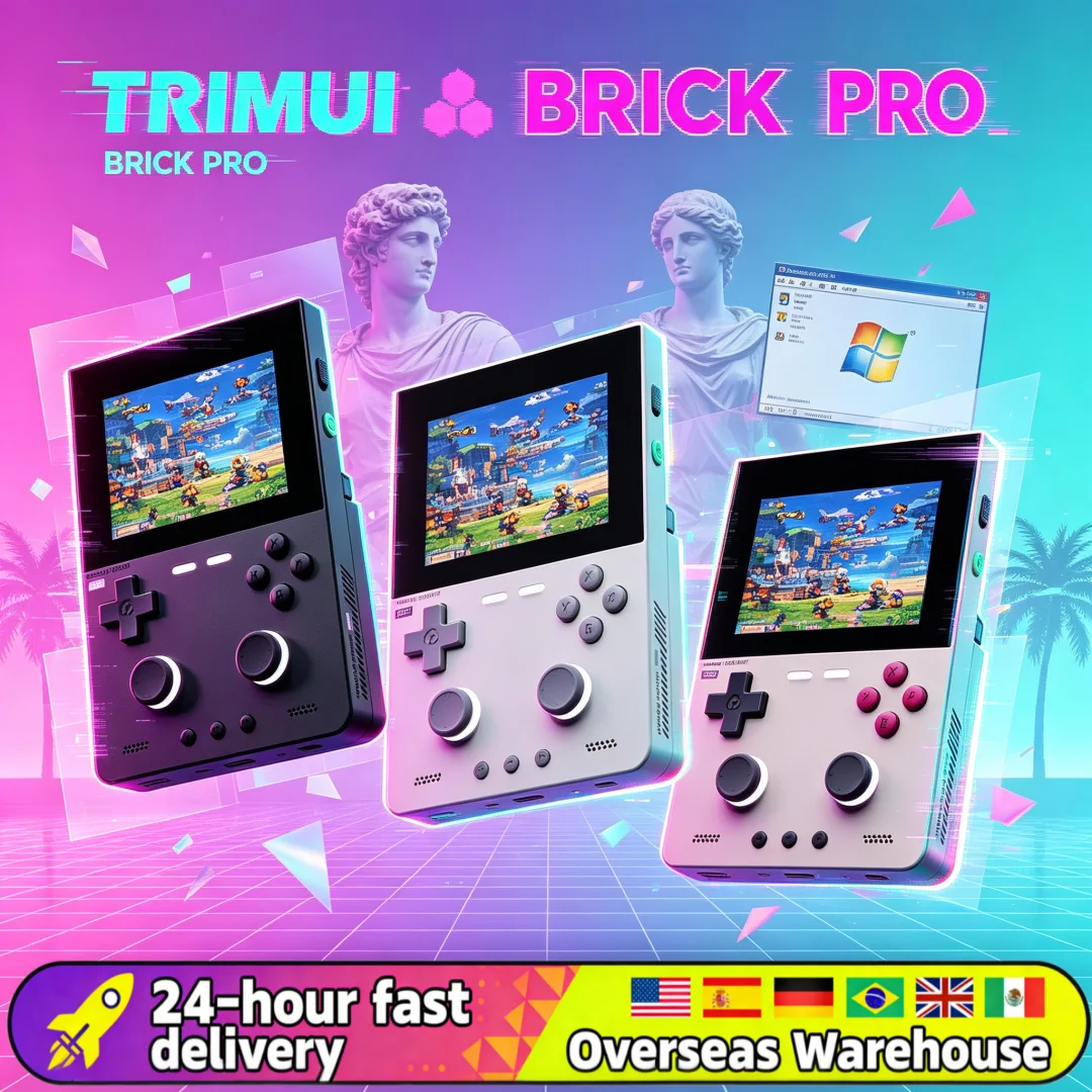 TRIMUI BRICK PRO Handheld Game Console 3.95'' IPS Screen A133P Linux 4.9 System 5000mAh RGB Top Light Dual Hall Joysticks Gifts