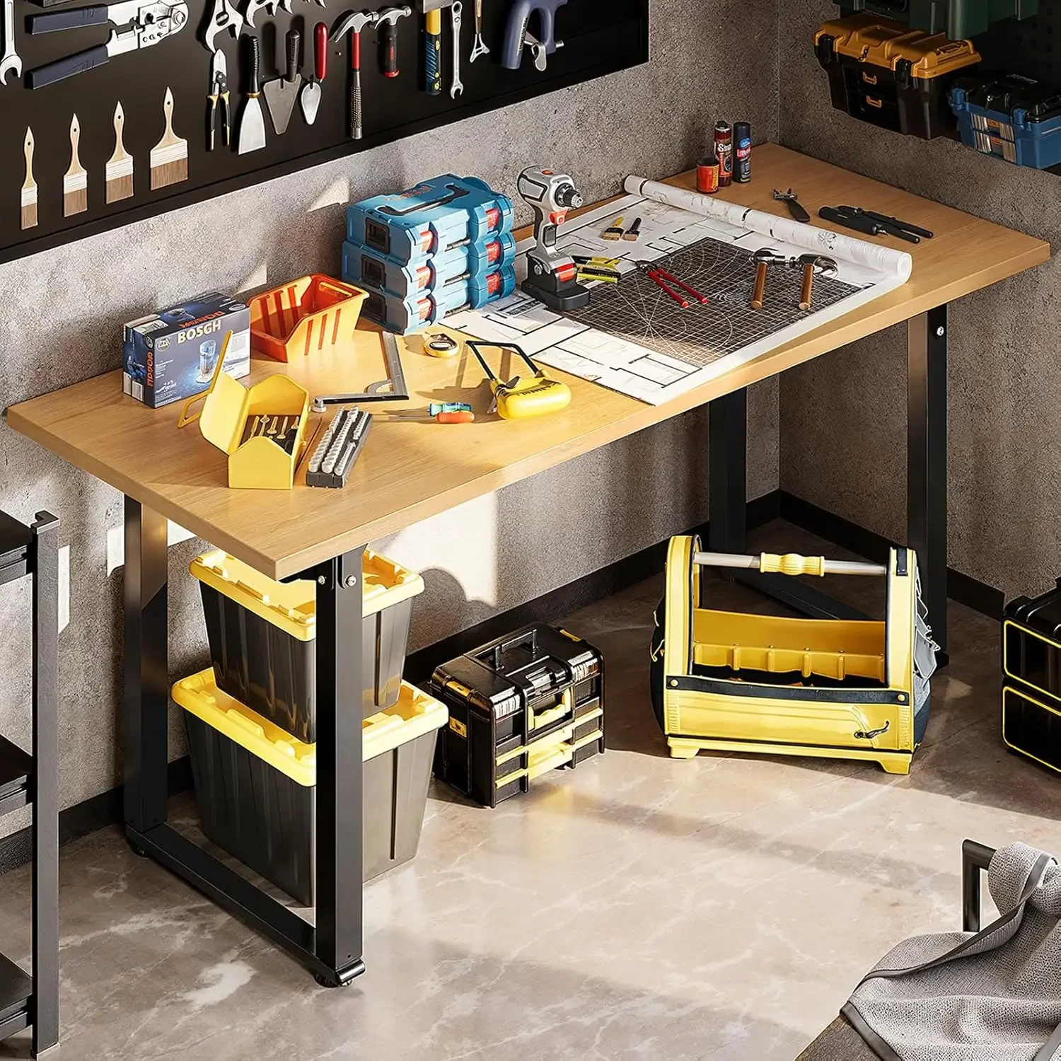 

Work Bench, Electric Adjustable Workbench Rectangle & Memory Controller, with Wheels