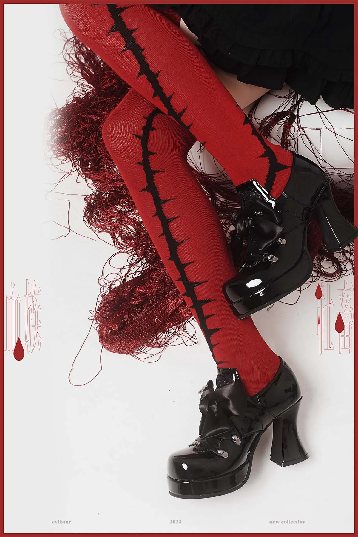 日本オリジナル ゴシック ダーク レース リボン ロリータ サブカルチャー ハイヒール レトロ ブラック ベルベット ワイン グラスとプラットフォーム レディース シューズ