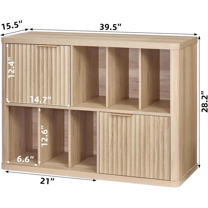 Large Record Player Stand 39.5 Inch Record Cabinet with Open Vinyl Storage Holds up to 400 Albums Modern Vinyl Player Table