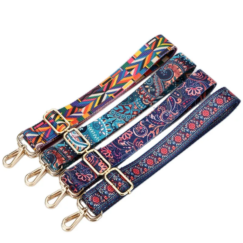 

Ethnic Style Women's Bag Accessories Flower Color Long Shoulder Strap Single Shoulder Crossbody Wide Shoulder Strap Adjustable
