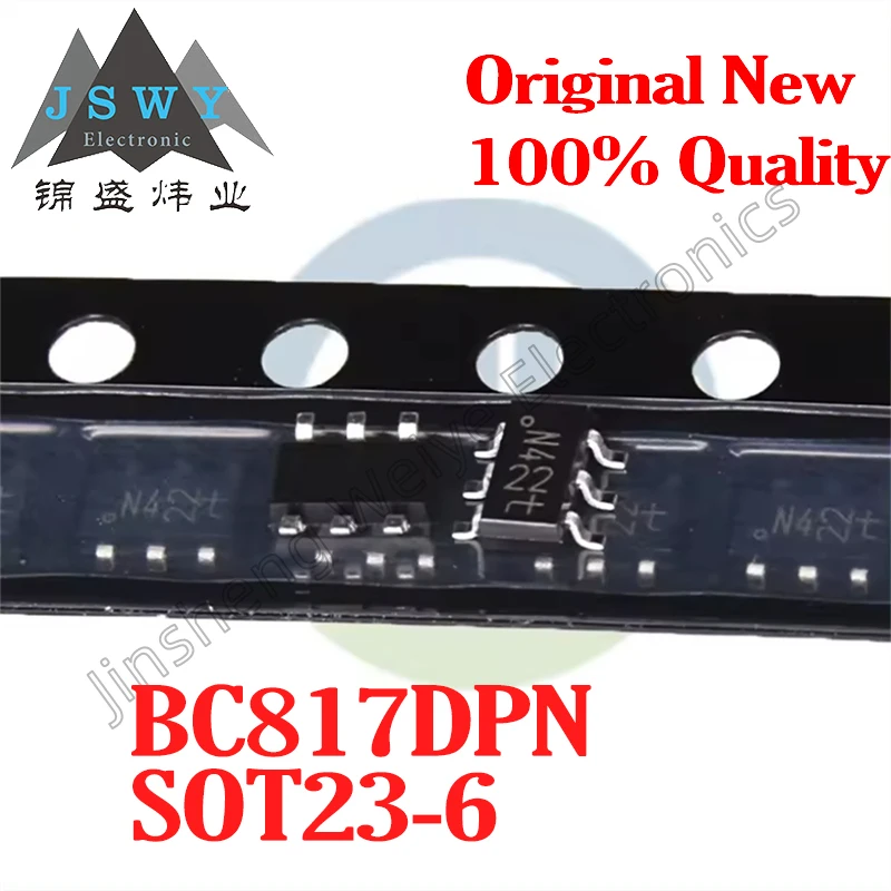 (50/200 peças) pacote bc817dpn SOT23-6 100% estoque original transistor npn de canal duplo de uso geral envio rápido