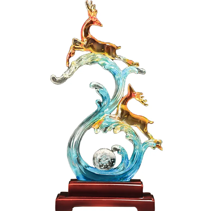 

Entry entrance Lucky Deer ornament A pair of living room home Wangzhai office high-end atmosphere and high-grade decoration