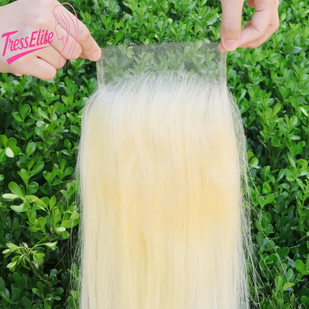 

613 Блондинка, прямые 5x5, кружевная застежка, плотность 150%, бразильские человеческие волосы Remy, предварительно выщипанные волосы с детскими волосами