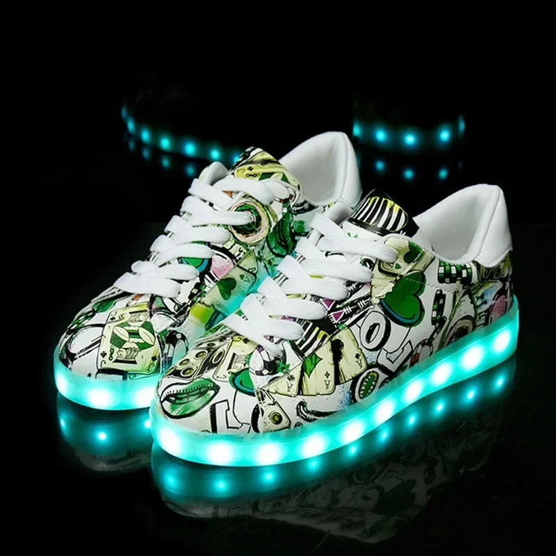 Size 33-41 Children Glowing Sneakers with Light Shoes Luminous Sneakers for Boys Girls with Backlight Kid Luminous Sole