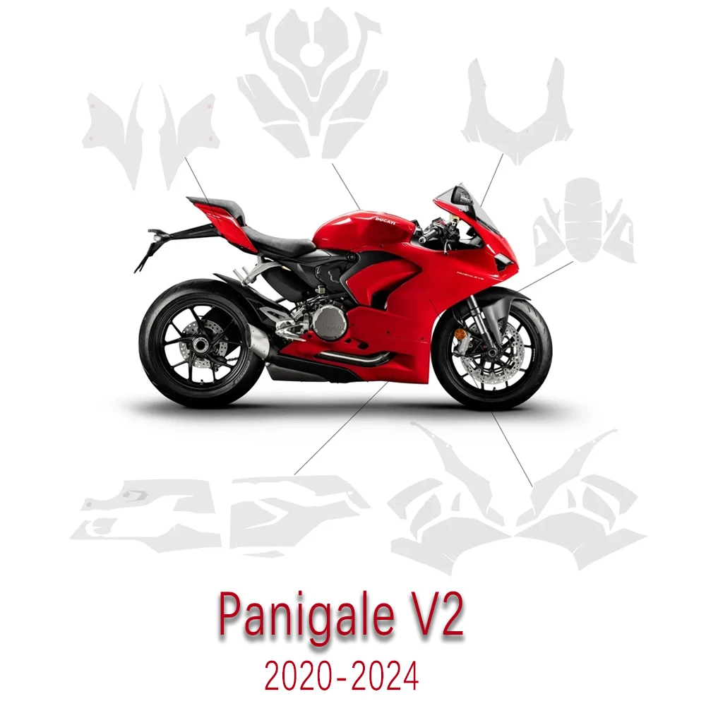 

For DUCATI Panigale V2 Paint Protection Kit Protection Fairing TPU PANIGALE V2 Complete Paint Film Tank Protective 2020-2024