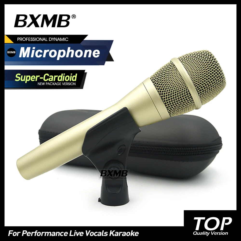 

Professional Wired Microphone Super-cardioid Handheld Mic Champagne Gold For Live Vocals Karaoke Studio Stage Microfone Mikrofon