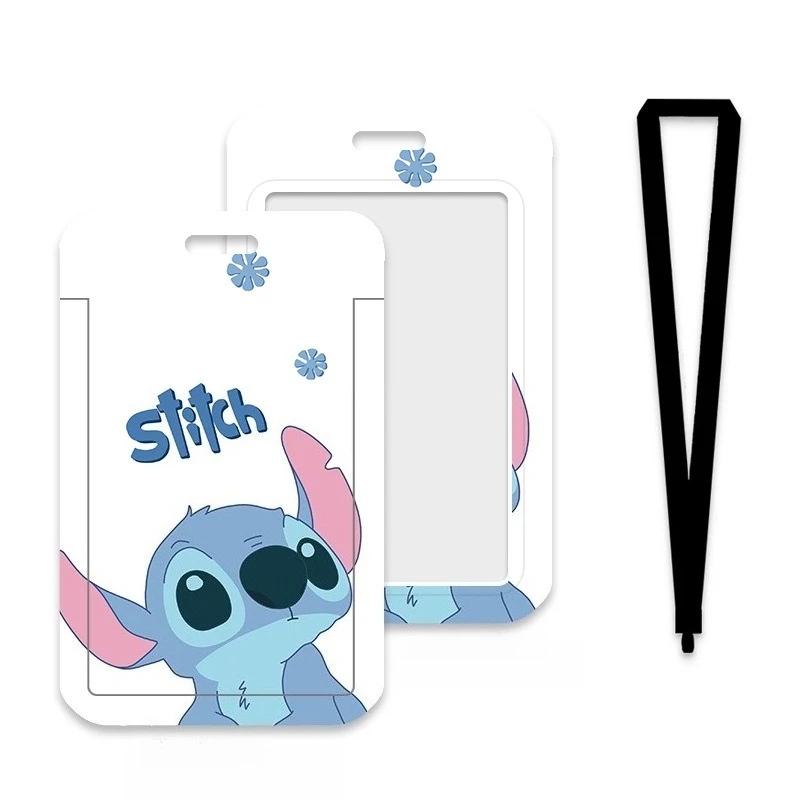 Disney Stitch Card Holder with Long Lanyard for Student Teacher Worker Nurse School Office Access Control Bus ID Badge