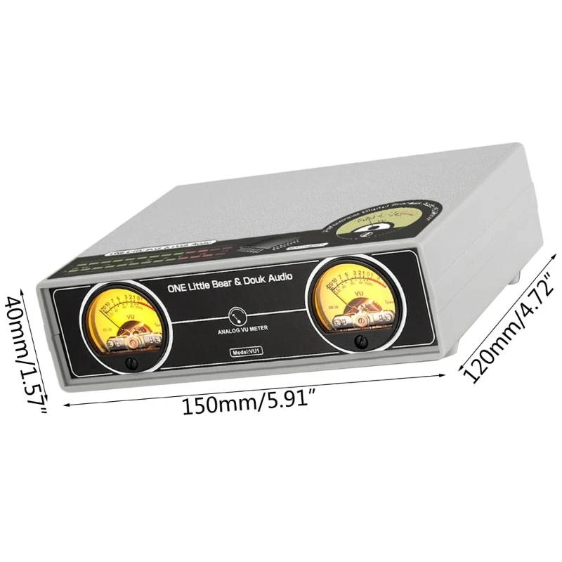 Dual-Analog VU Meter MIC+LINE Music Spectrum Analyzers DB-Panel Display Stereo-Audio-Visualizer for Mixer Preamplifier