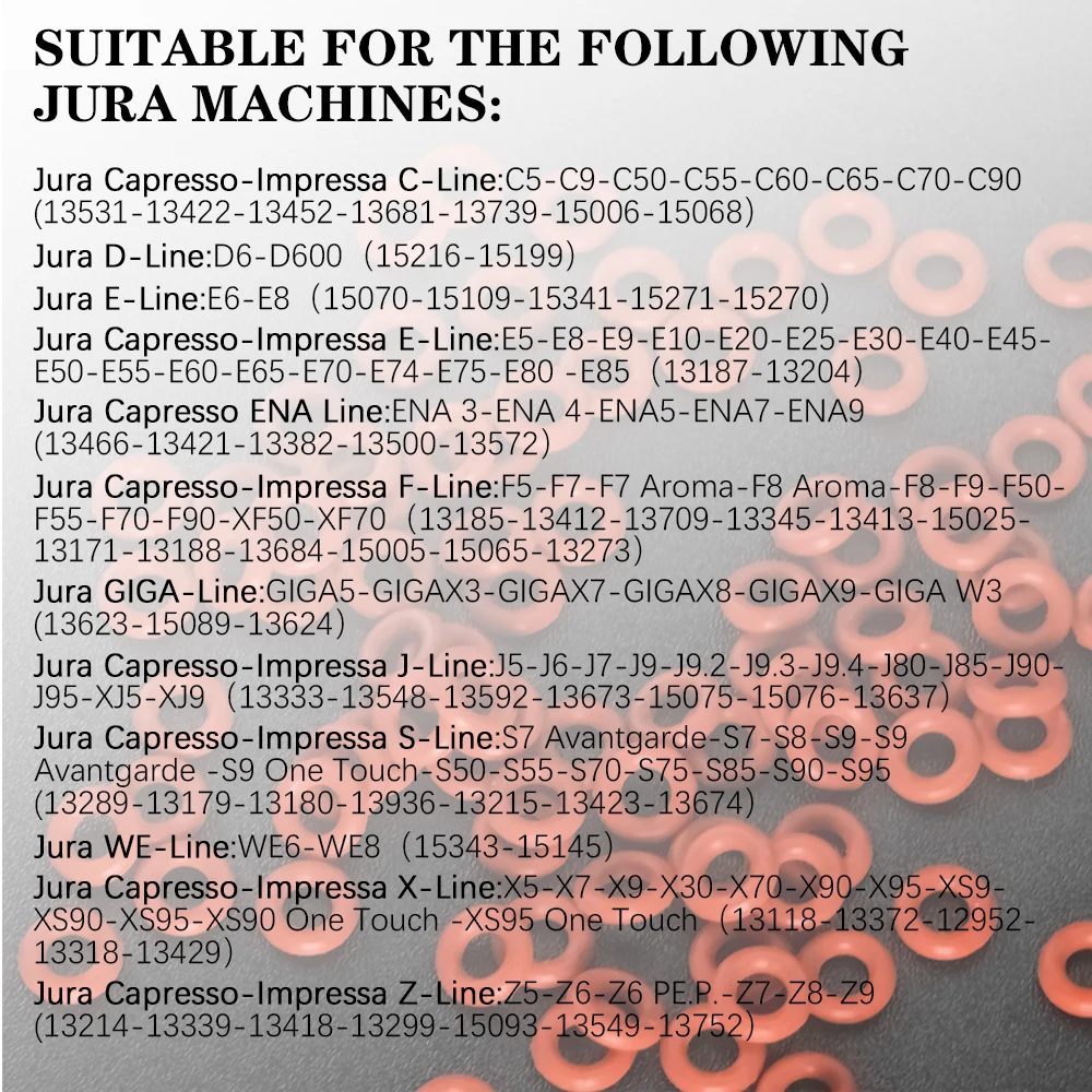 50/100 قطعة ماكينة صنع القهوة ذات الضغط العالي ختم O حلقة جوانات لمعظم ماكينة صنع الكابتشينو Jura C E ENA F J S Z X GIGA #6