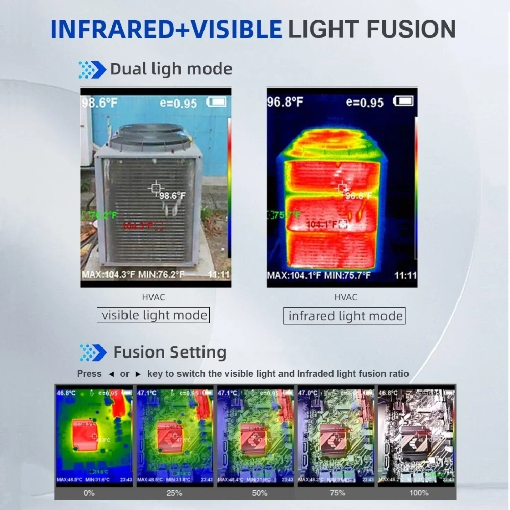 TOOLTOP ET692C Infrared Thermal Imager 256x192 25Hz Handheld Thermal Imaging Camera for PCB Circuit Pipeline Industrial Testing