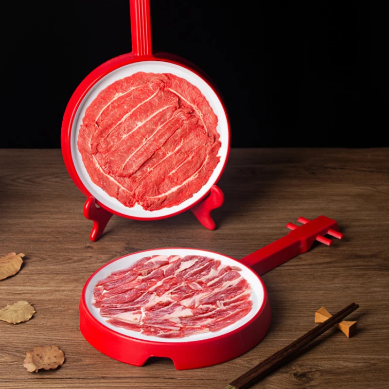 

Pipa Shaped Plate Modern Simple Household Retro Food Grade Melamine Hot Pot Tableware Kitchen Fashion Creative Vertical Plate