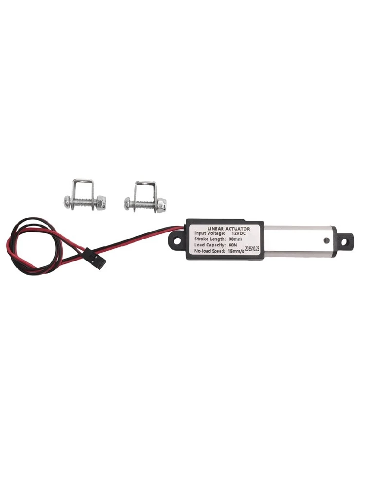 Mikro siłownik liniowy ABHU, skok 1 cal, 60N/13,5Lb, prędkość 30 mm/s, mini elektryczny wodoodporny siłownik liniowy, silnik siłownika liniowego 12V — 2