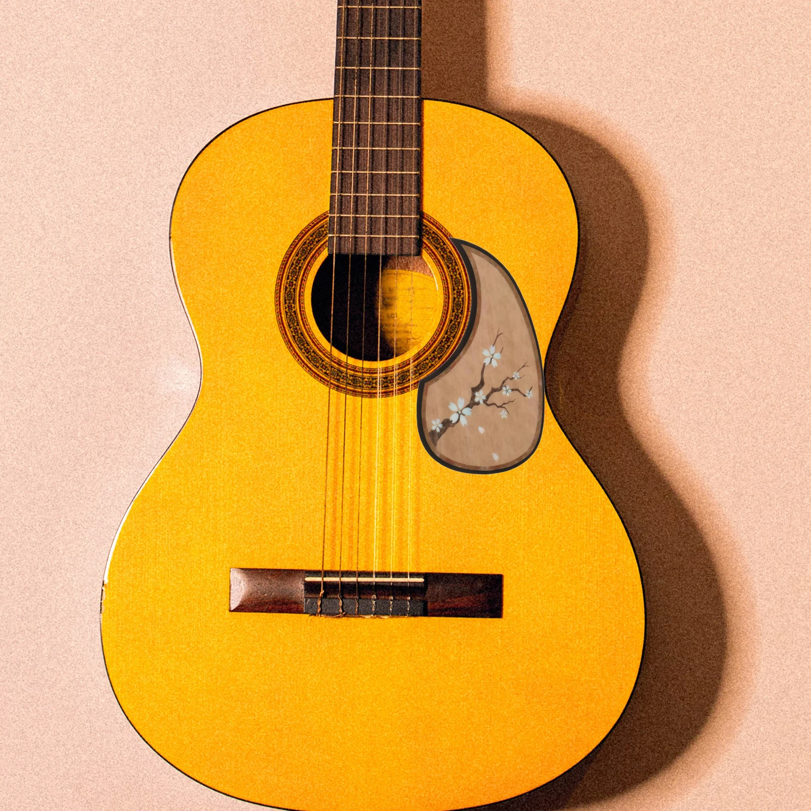 

Acoustic Guitar Pickguard Drop Shaped Guard Exquisite Cherry Blossom Design Comprehensive Protection Accessory