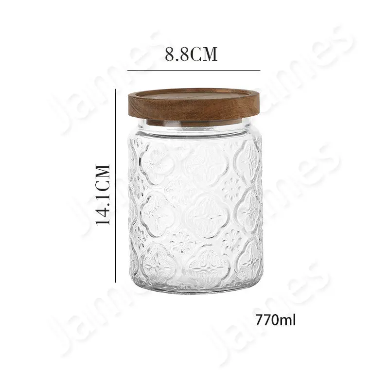 Nordic Style Glass Jars and Lids Glass Container Glass Jars Food Storage Containers Honey Jar Retro Styles Glass Jars Bottles