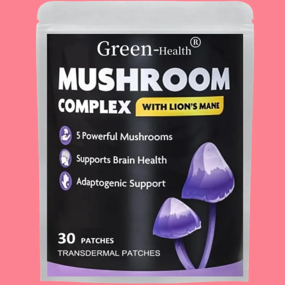 30 patches 5-in-1 paddestoelcomplex transdermale patches Lion's Mane, Chaga, Maitake, Shiitake, Reishi en geheugenondersteuning