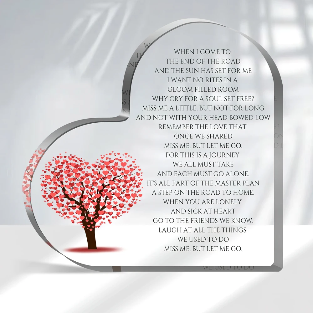 Erinnerungsgeschenke, Sympathiegeschenke, Beerdigung in Erinnerung an geliebten Menschen, herzförmiges Acryl-Dekorschild, Griechergeschenk mit Sympathie