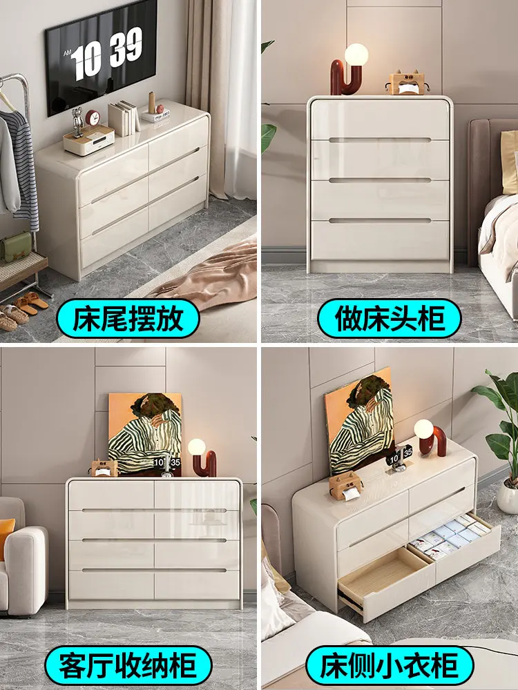 Solid wood living room wall drawer bedroom bedside storage TV next to small side cabinet
