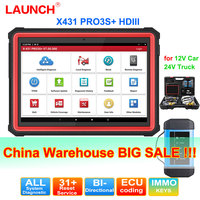 [Clearance sales] LAUNCH X431 PRO3S+ HDIII 12V Car 24V Truck Full System Diagnostic Tool ActiveTest ECU coding Key Programming