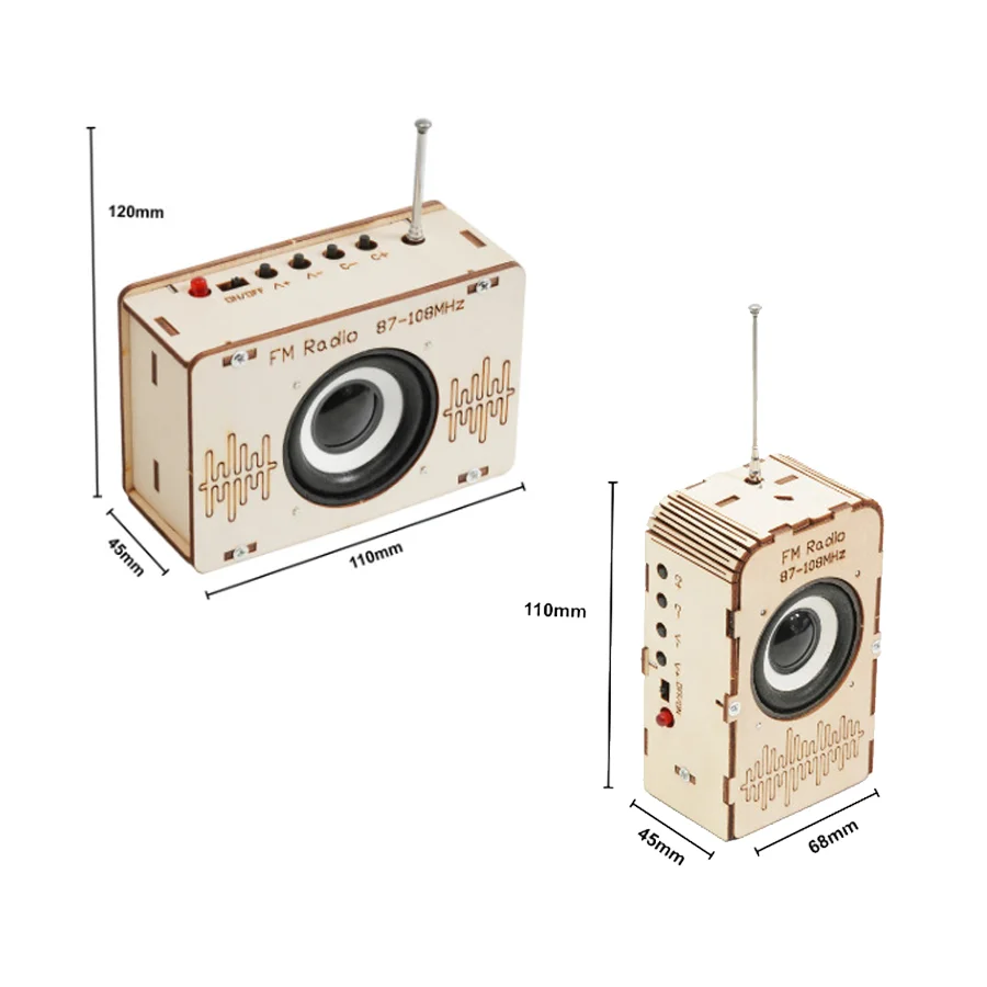 DIY FM Radio Model Science Toys for Kids Wooden STEM Technologia Experimental Tool Kit Learning Education School Supply