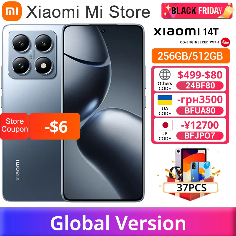 Xiaomi 14T 5G Global Version Smartphone Dimensity 8300-Ultra 144Hz AMOLED AI Display 67W HyperCharge 5000mAh 50MP Leica Camera