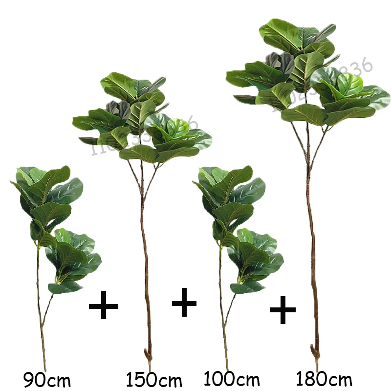 대형 인조 피커스 나무, 가짜 녹색 식물, 야자수 잎, 열대 관목, 인조 고무 나무, 가정 사무실 상점 파티 장식, 180cm