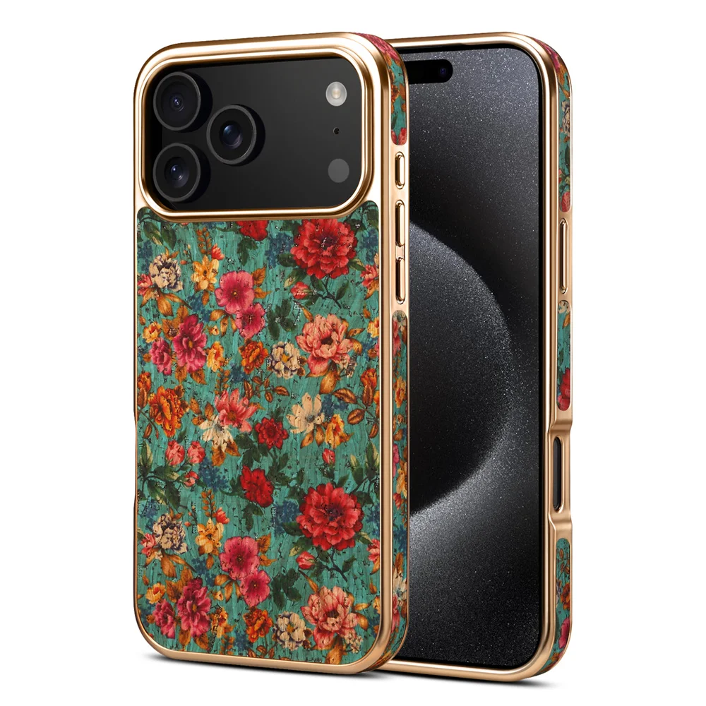 

Skin Feel Irregular Flower Pattern Back Cover Case for iPhone 17 Pro Max 17 Air 17 Pro 16 Pro 16 Plus Plating Soft Bumper Funda