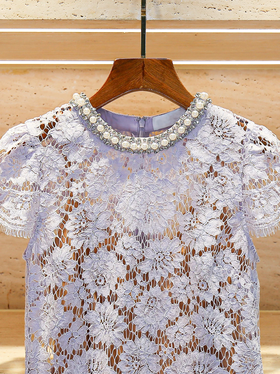 Ele Lace Drill impreziosito con cintura estiva Dr Vita alta ort Sve A-Line Silhouette Pendolarismo Sle rotondo Ne Zipper...