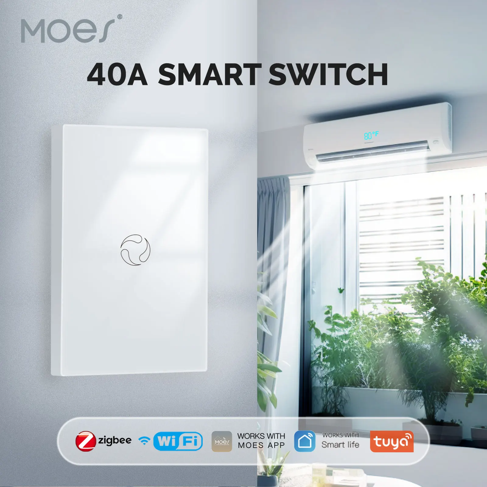 WiFi Boiler Switch Zigbee Water Heater Controller EU/US 40A Tuya Smart APP Remote Control Alexa Google Home Voice Glass Panel