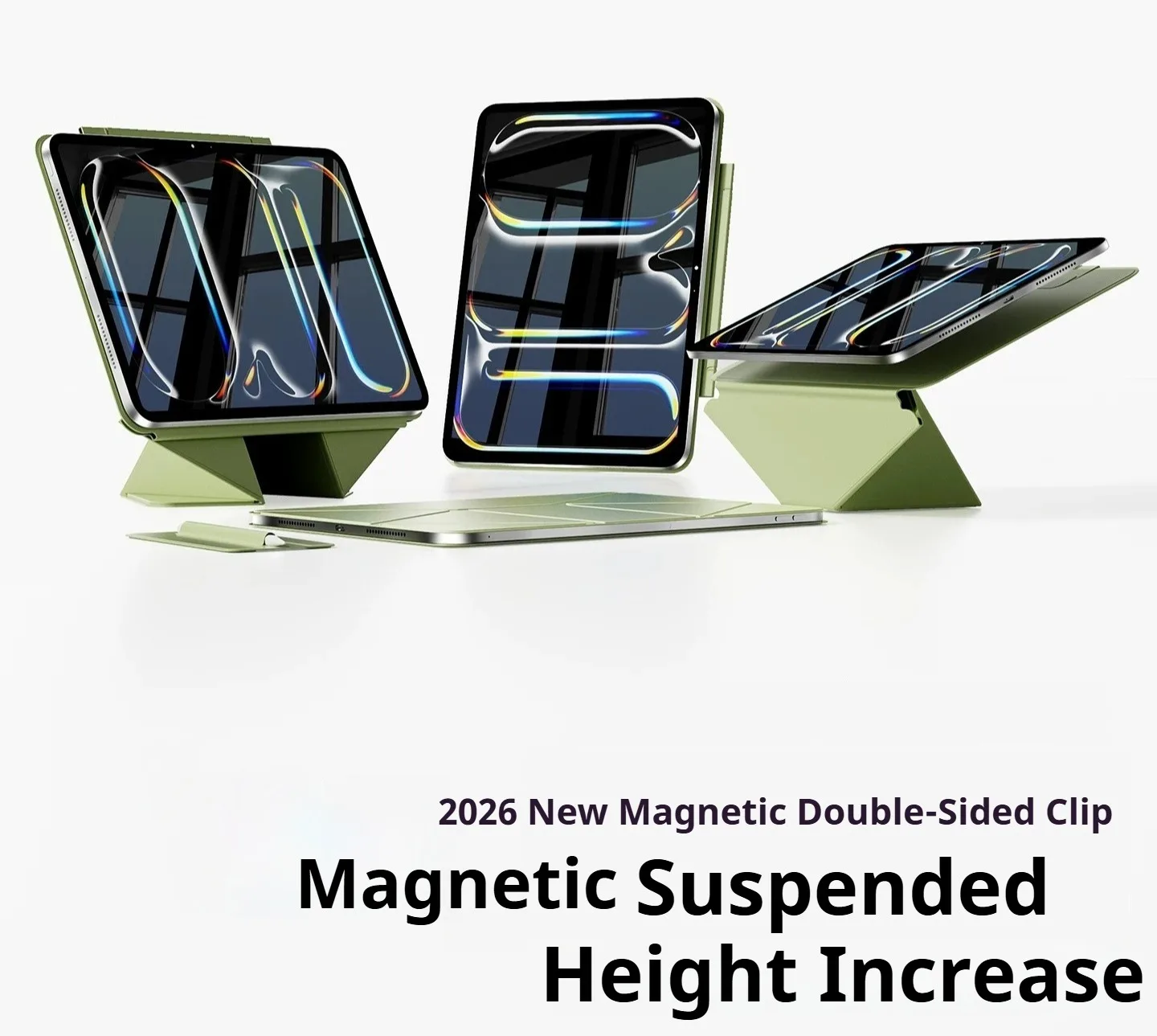 ZOYU iPad 10/11th Gen Magnetic Double-Sided Clip Case, iPad Pro 11 12.9/13 Elevated Support, Air 11 4/5/6/7/8th Gen mini 6/7 Cas