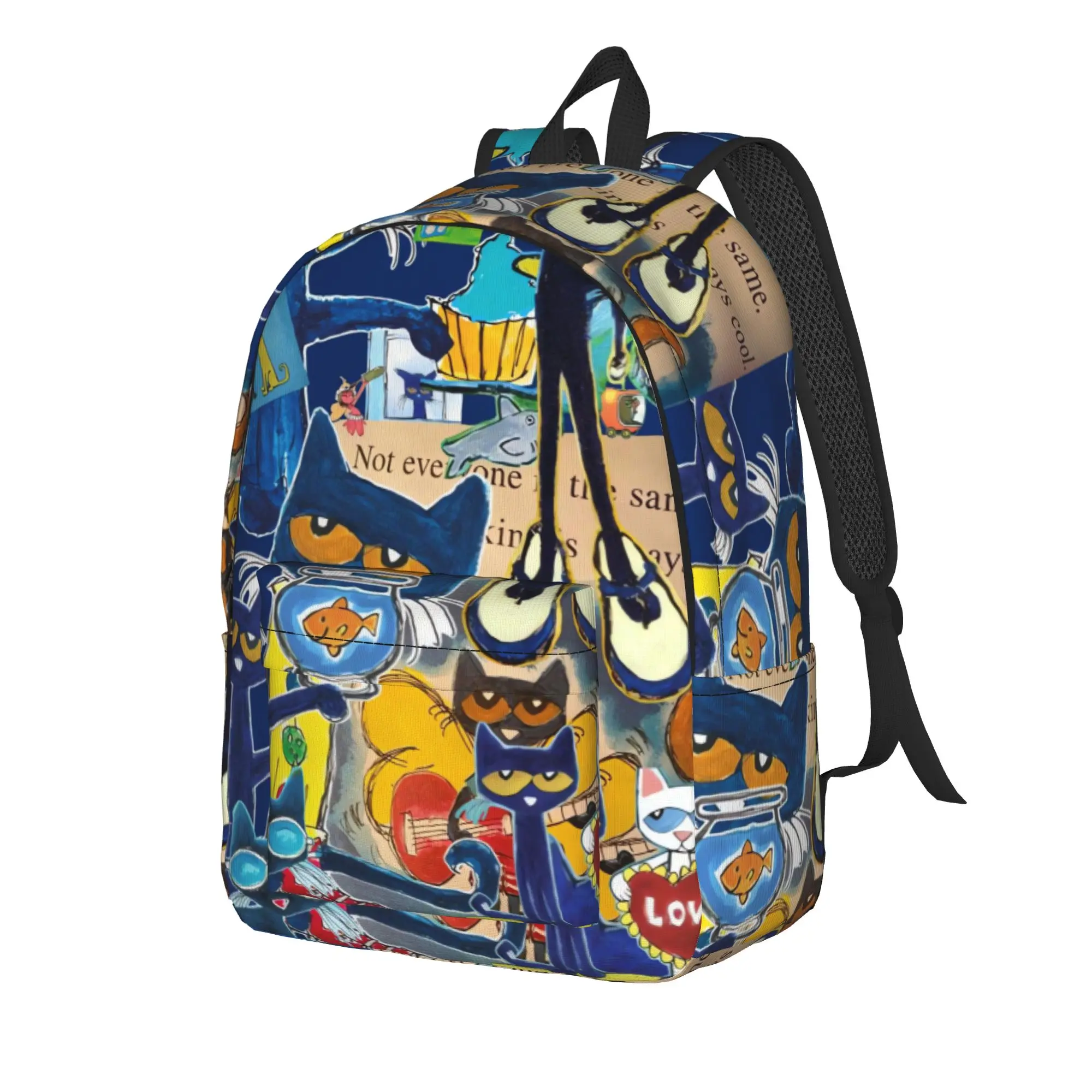Pete the Cat and His White Shoes Backpack  Aesthetic Backpacks Women Men Travel Durable School Bags Custom Rucksack