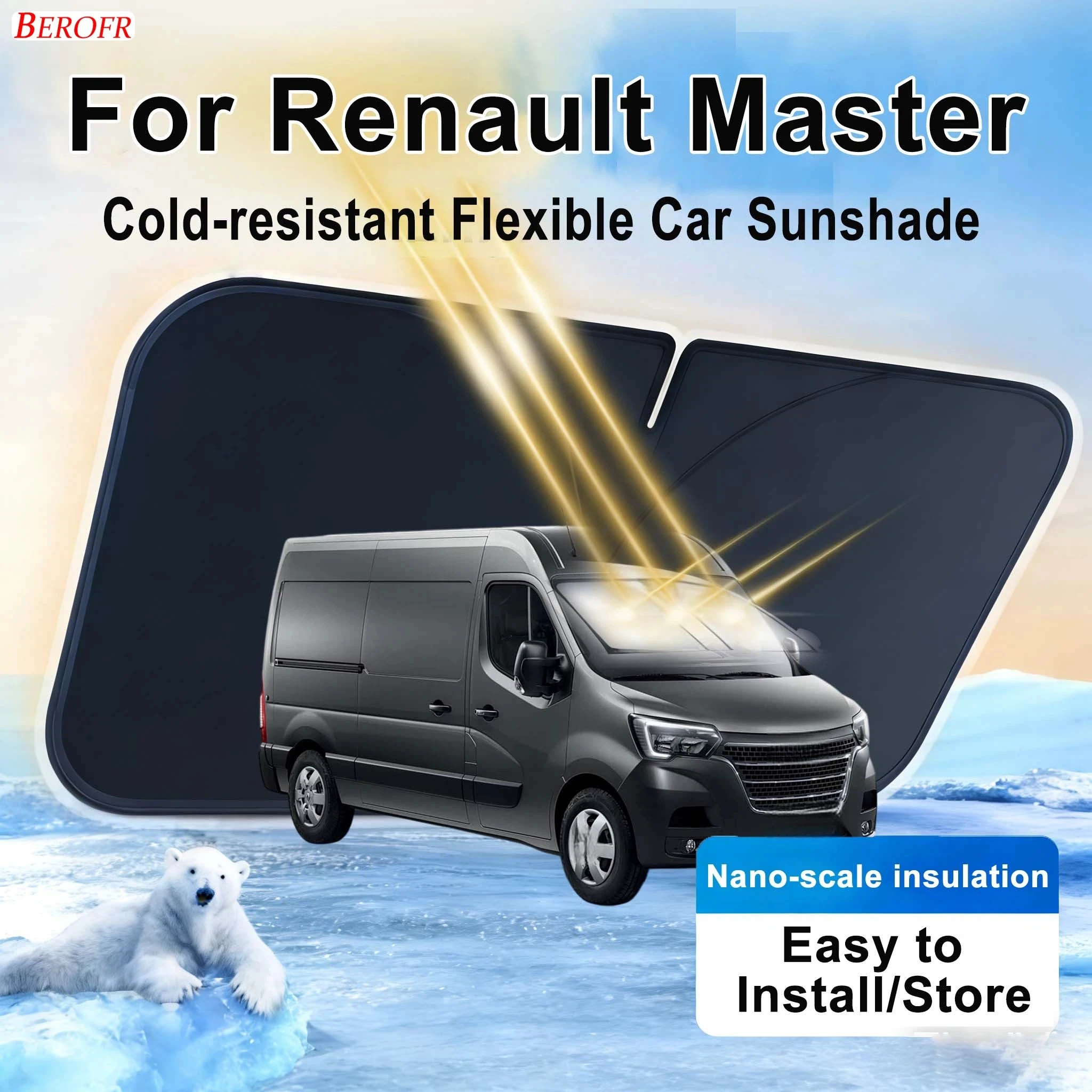 For Renault Master 2019-2026 Car Windshield Sunshade Cover Front Window Sun Shade Heat Insulation Summer Auto Accessories