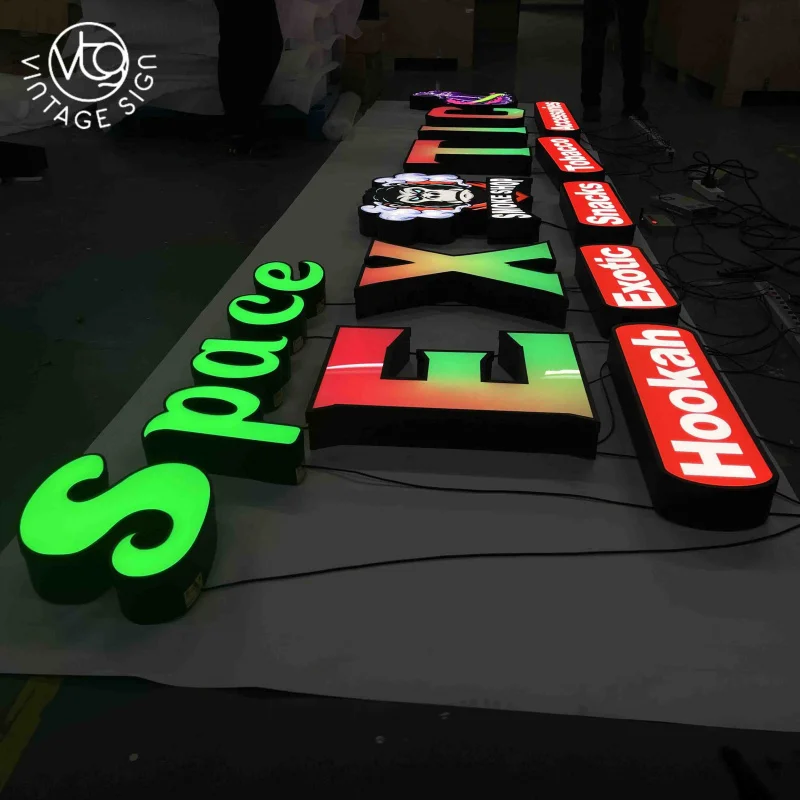 (customized)Led Logo Store Signs Advertising 3d Acrylic Light Letters Supplie Store Front Building Sign With Best Quality