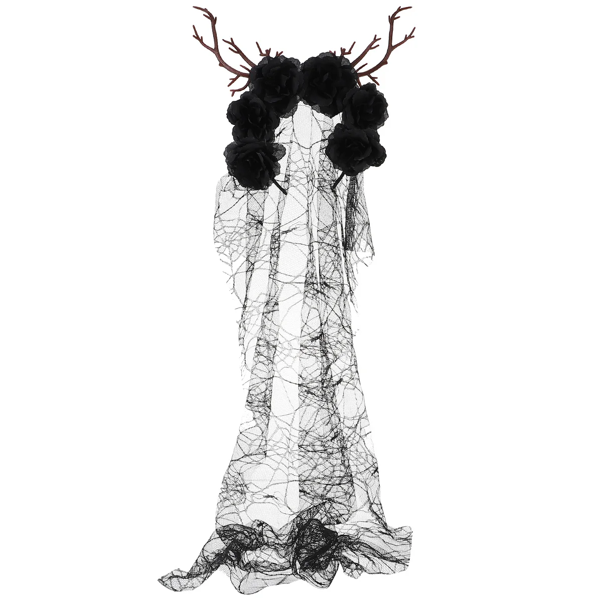 

Reindeer Antler Headband Fawn Horn Headwear Lightweight Halloween Carnival Drag Party Headdress Hair Clip Simulation Flower