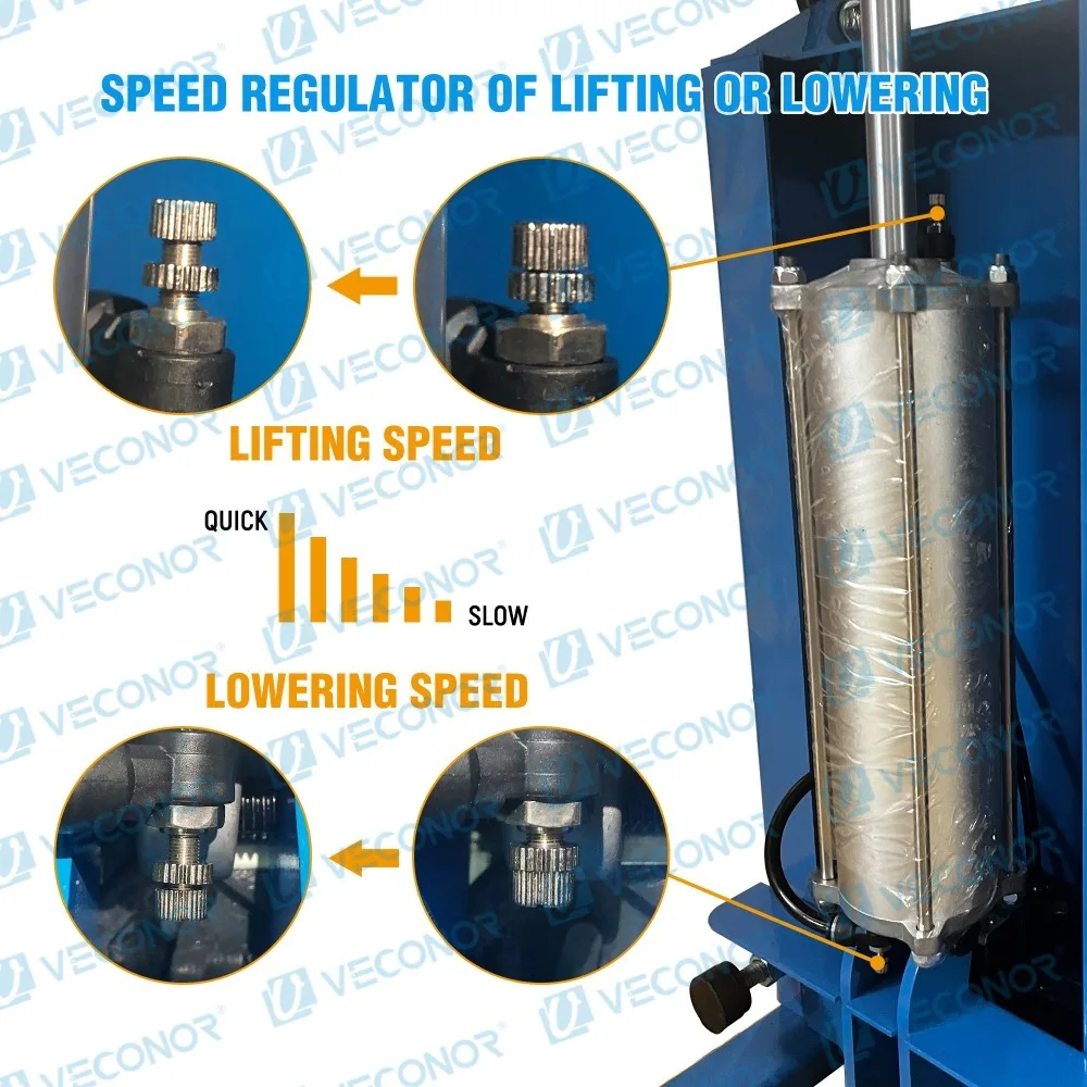 VECONOR Pneumatic Tyre Wheel Lifter for Tire Changer Universal Air Operation Tire Lifting Machine Wheel Moving Carrying Device