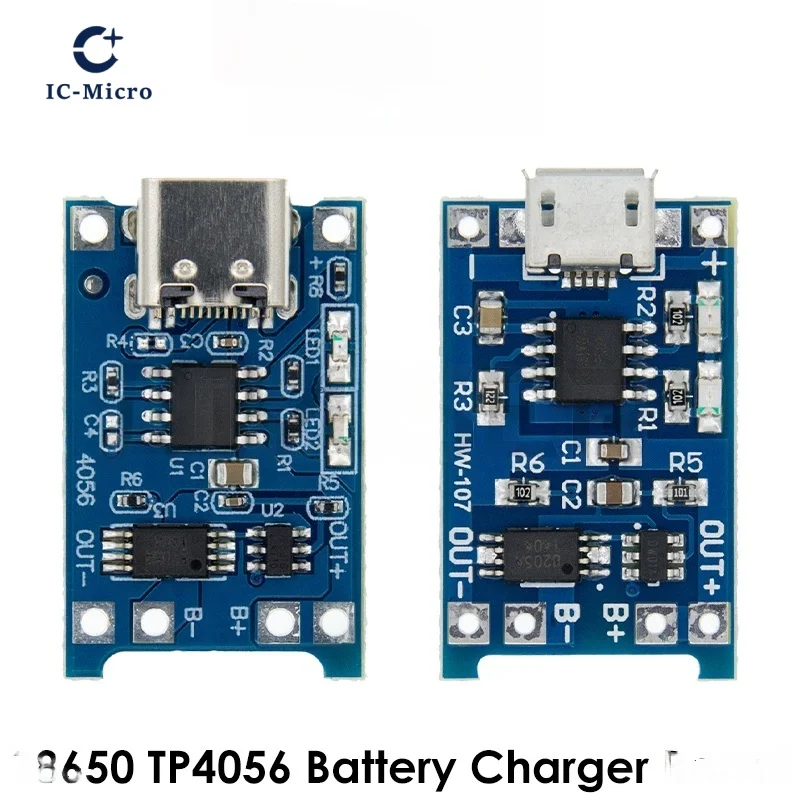10 STKS Micro/TYPE-C/MINI USB 5 V 1A 18650 TP4056 Lithium Batterij Oplader Module Opladen Board Met Bescherming Dubbele Functies XCW - afbeelding 2