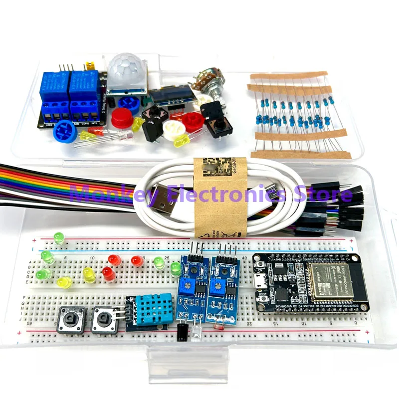 Imagem -04 - Placa de Desenvolvimento Esp32 Wifi com Caixa Sensor de Relé Breadboard 830 Passivo Borda Campainha para Kit Inicial r3