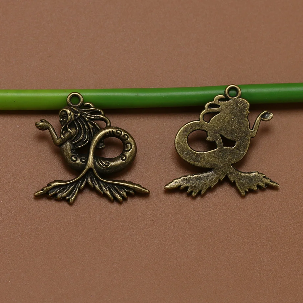 

10 шт., подвески в виде русалки из сплава, набор подвесок, сделай сам, изготовление ювелирных изделий, бронзовое ожерелье, браслет, брелок, свитер, цепочка, подарок
