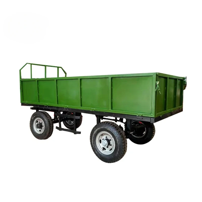 4 Wheels High Safety Level Machinery Small Tractor Mounted Self Dumping 3ton Dump Trailer for Farm Transportation