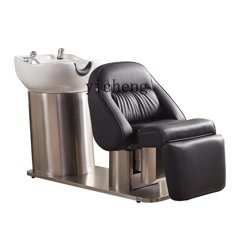 ZC Ceramic Deep Basin Shampoo Chair Hair Salon Half Lying Flushing Bed Special Beauty Salon Shampoo Bed